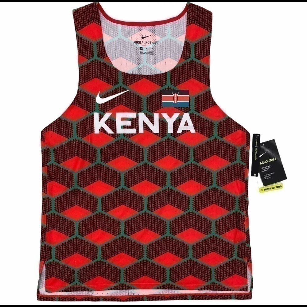 Nike women's Team Kenya Slim Fit Aerowswift Running Tank Singlet CV0371-673 M - Picture 6 of 11